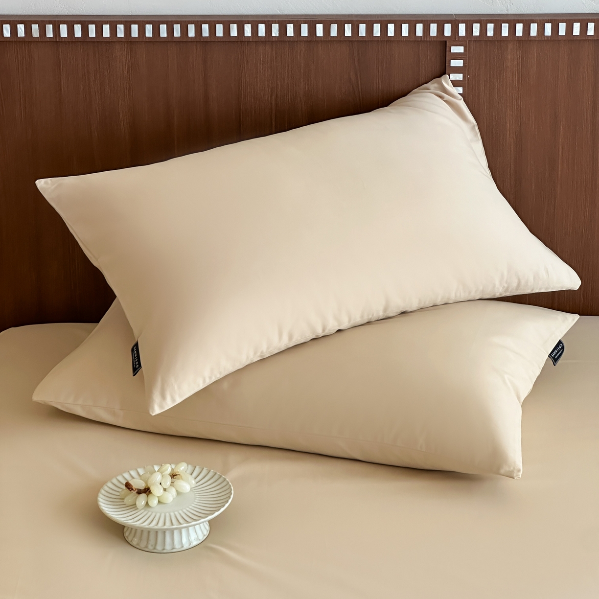 91家纺网 家纺一手货源 找家纺 三味舒屋 2025新款50支磨毛长绒棉纯棉纯色单枕套枕套单件-长期主义 曲奇