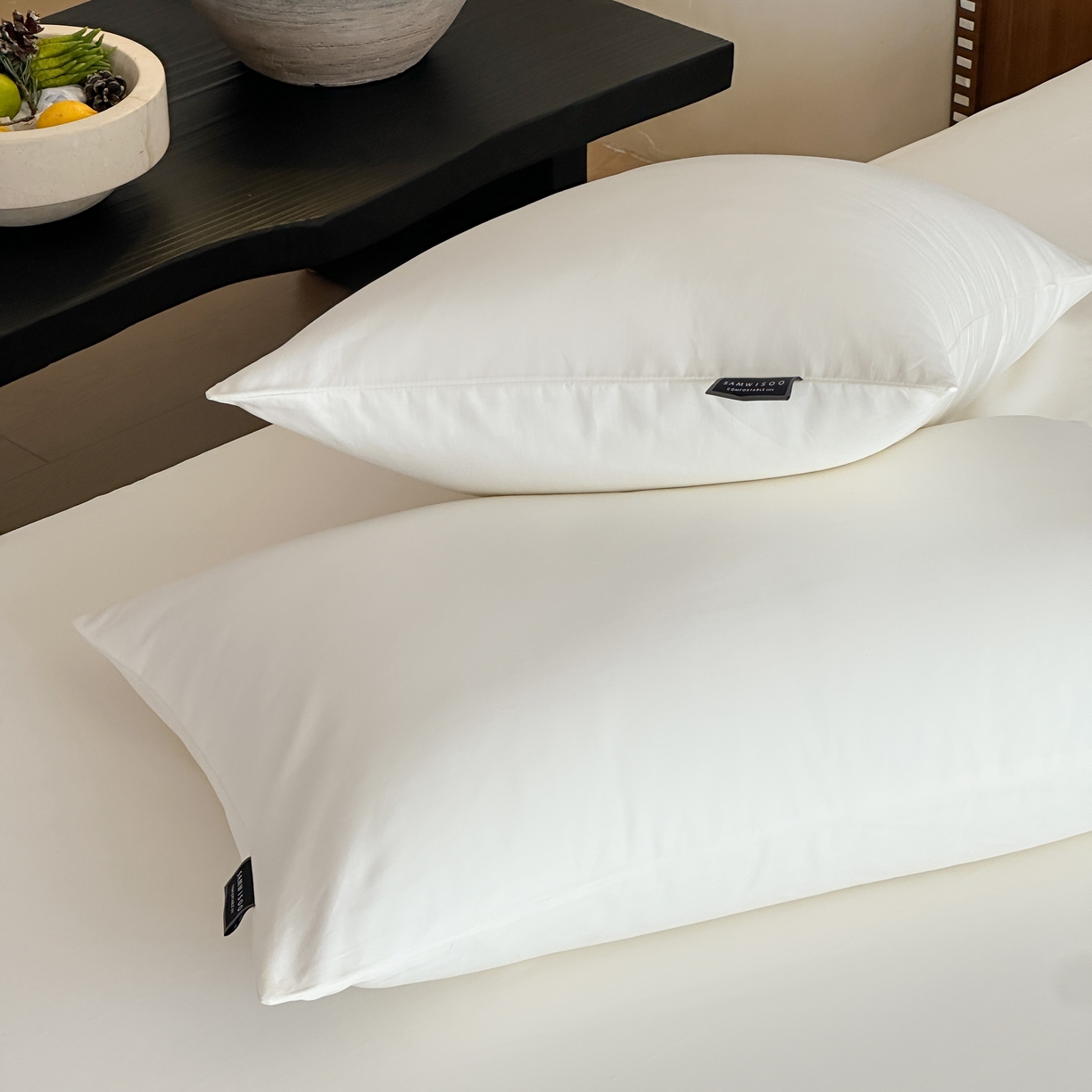 91家纺网 家纺一手货源 找家纺 三味舒屋 2025新款50支磨毛长绒棉纯棉纯色单枕套枕套单件-长期主义 雪白