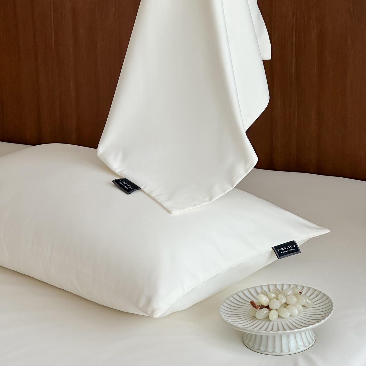 91家纺网 家纺一手货源 找家纺 三味舒屋 2025新款50支磨毛长绒棉纯棉纯色单枕套枕套单件-长期主义 雪白