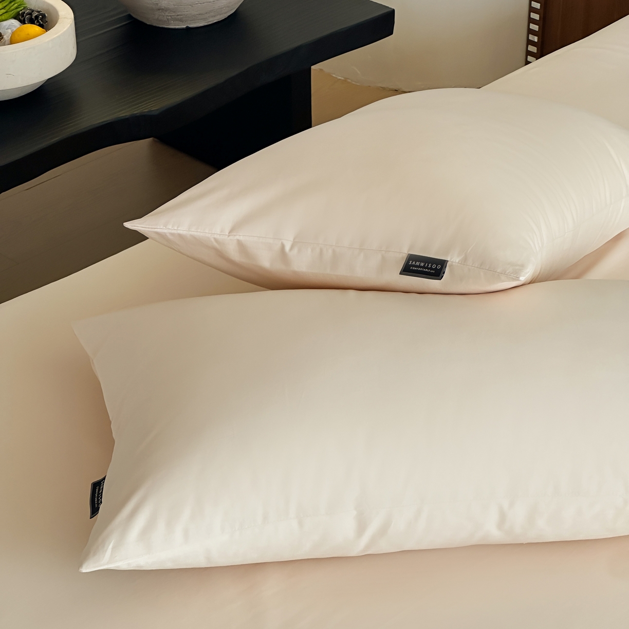 91家纺网 家纺一手货源 找家纺 三味舒屋 2025新款50支磨毛长绒棉纯棉纯色单枕套枕套单件-长期主义 亚麻金