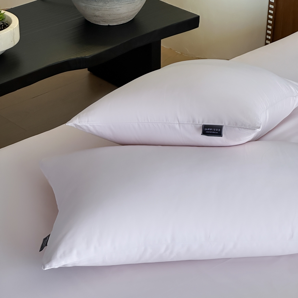 91家纺网 家纺一手货源 找家纺 三味舒屋 2025新款50支磨毛长绒棉纯棉纯色单枕套枕套单件-长期主义 紫灰