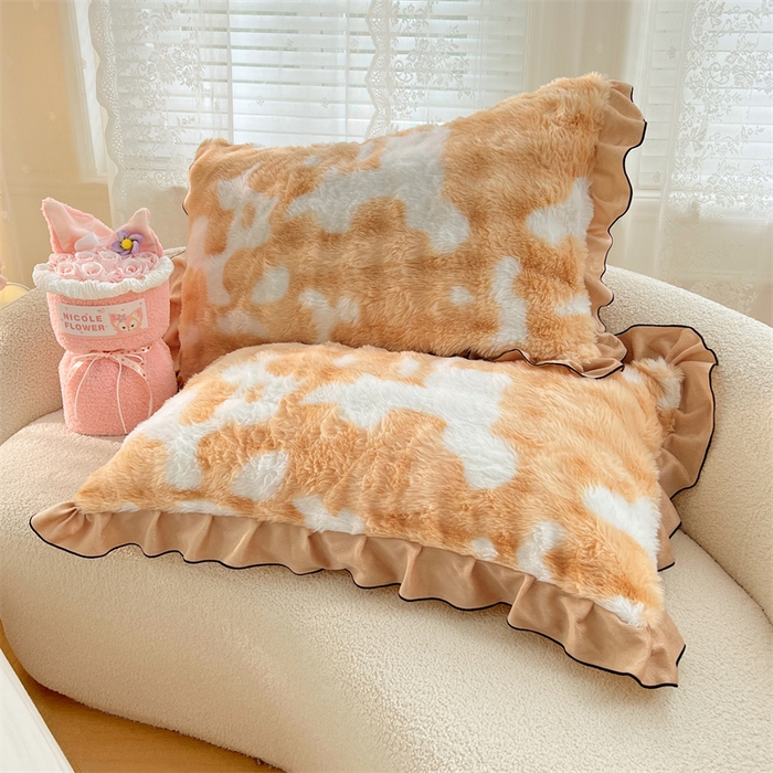 91家纺网 家纺一手货源 找家纺 （总）梦舒羽 2025新款兔毛绒单人枕套牛奶绒枕芯套雪花绒宿舍枕头套-泡泡