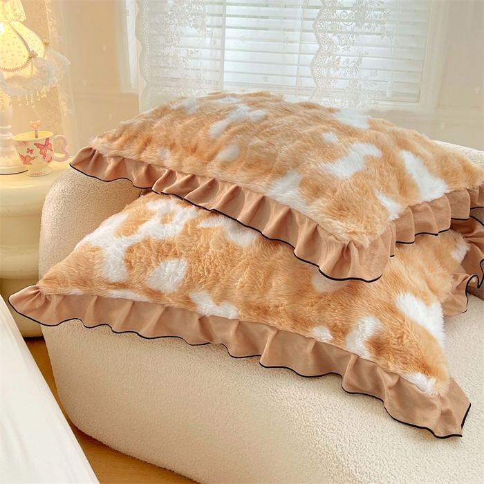 91家纺网 家纺一手货源 找家纺 （总）梦舒羽 2025新款兔毛绒单人枕套牛奶绒枕芯套雪花绒宿舍枕头套-泡泡