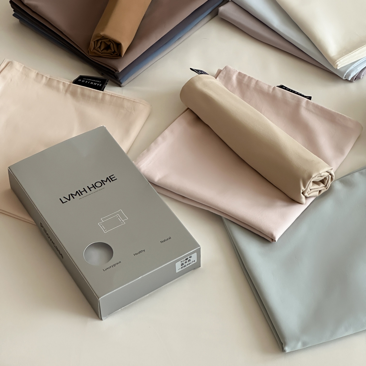 91家纺网 家纺一手货源 找家纺 三味舒屋 2025新款50支磨毛长绒棉纯棉纯色单枕套枕套单件-长期主义 组合图仅供展示不可下单