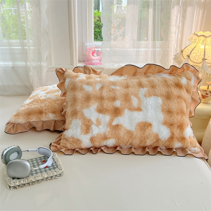 91家纺网 家纺一手货源 找家纺 （总）梦舒羽 2025新款兔毛绒单人枕套牛奶绒枕芯套雪花绒宿舍枕头套-泡泡