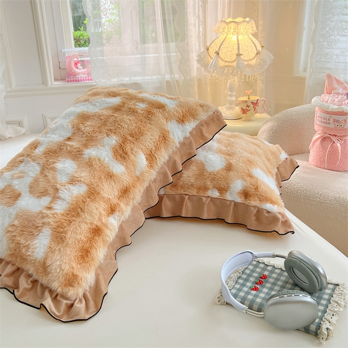 91家纺网 家纺一手货源 找家纺 （总）梦舒羽 2025新款兔毛绒单人枕套牛奶绒枕芯套雪花绒宿舍枕头套-泡泡