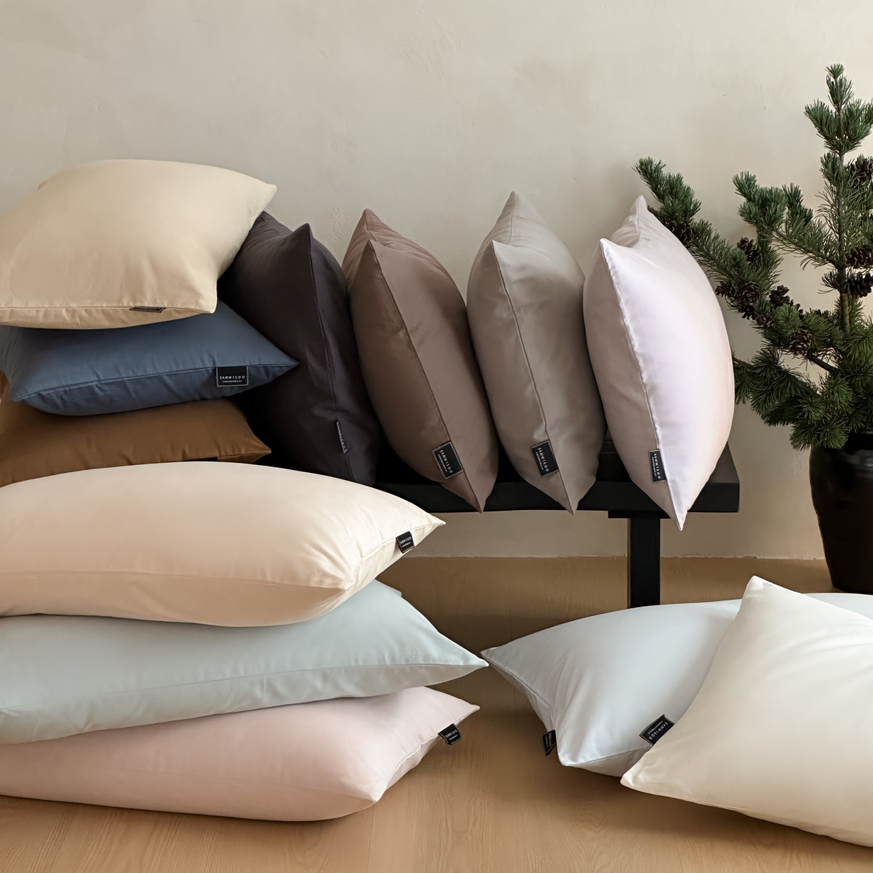 91家纺网 家纺一手货源 找家纺 三味舒屋 2025新款50支磨毛长绒棉纯棉纯色单枕套枕套单件-长期主义 组合图仅供展示不可下单