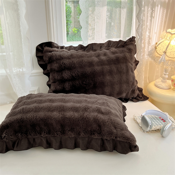 91家纺网 家纺一手货源 找家纺 （总）梦舒羽 2025新款兔毛绒单人枕套牛奶绒枕芯套雪花绒宿舍枕头套-泡泡