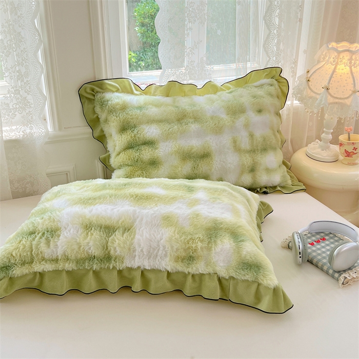 91家纺网 家纺一手货源 找家纺 （总）梦舒羽 2025新款兔毛绒单人枕套牛奶绒枕芯套雪花绒宿舍枕头套-泡泡