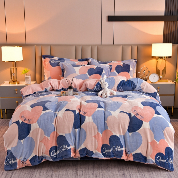 91家纺网 家纺一手货源 找家纺 （总）丽涵家纺 2025秋冬新品230克全工艺消光牛奶绒印花四件套