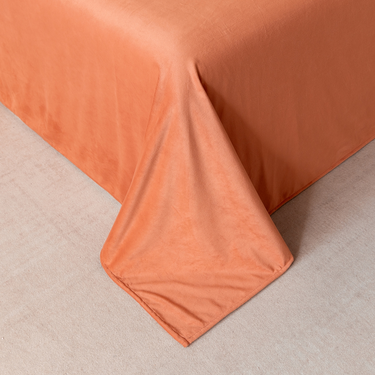 91家纺网 家纺一手货源 找家纺 如一 2025新款水晶绒双拼刺绣四件套-天鹅 天鹅-魅力橙