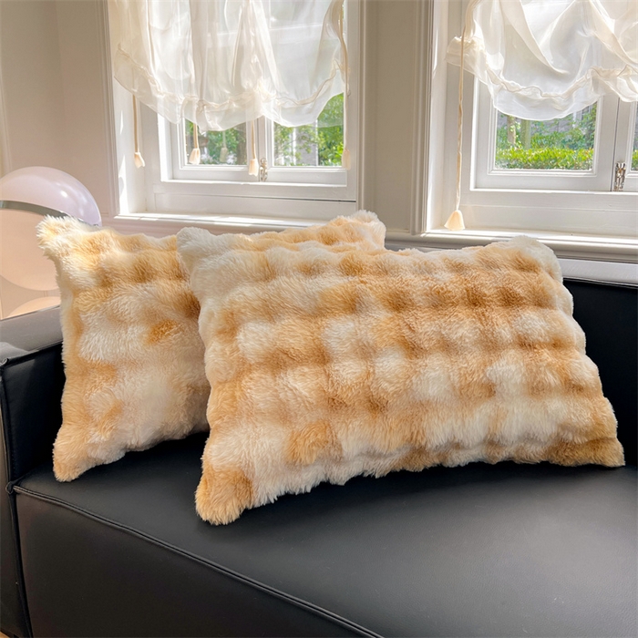 （总）梦舒羽 2025新款兔毛绒单人枕套牛奶绒枕芯套雪花绒宿舍枕头套一对装-泡泡