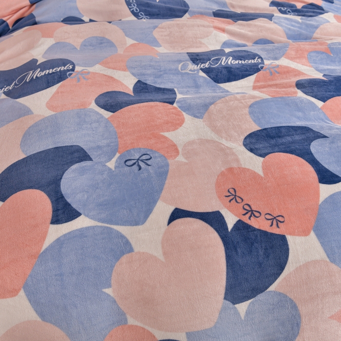 91家纺网 家纺一手货源 找家纺 丽涵家纺 2025秋冬新品230克全工艺消光牛奶绒印花四件套 爱的海洋