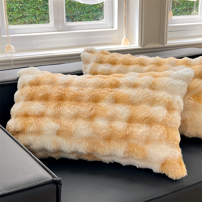 91家纺网 家纺一手货源 找家纺 （总）梦舒羽 2025新款兔毛绒单人枕套牛奶绒枕芯套雪花绒宿舍枕头套一对装-泡泡