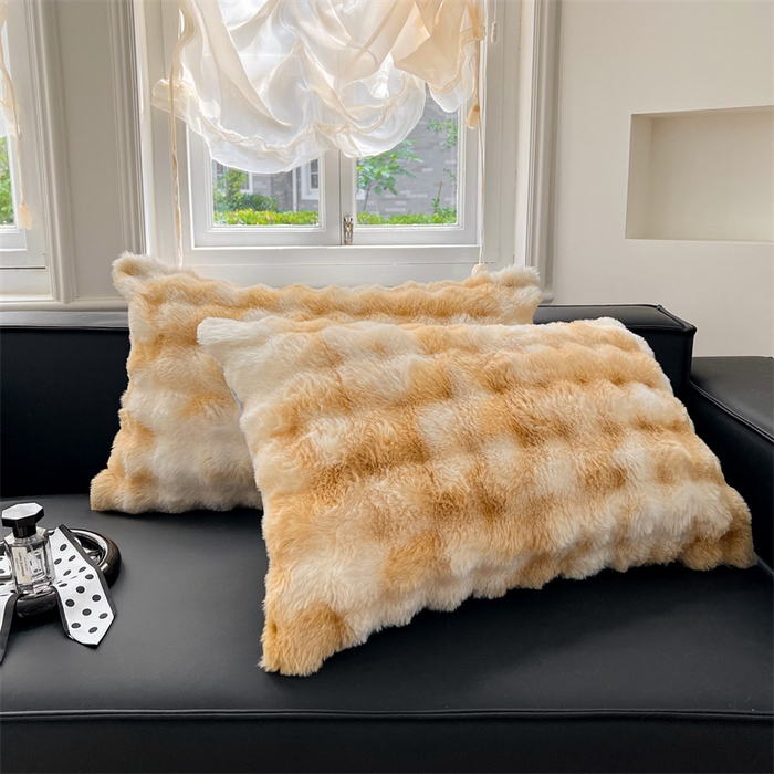 91家纺网 家纺一手货源 找家纺 （总）梦舒羽 2025新款兔毛绒单人枕套牛奶绒枕芯套雪花绒宿舍枕头套一对装-泡泡