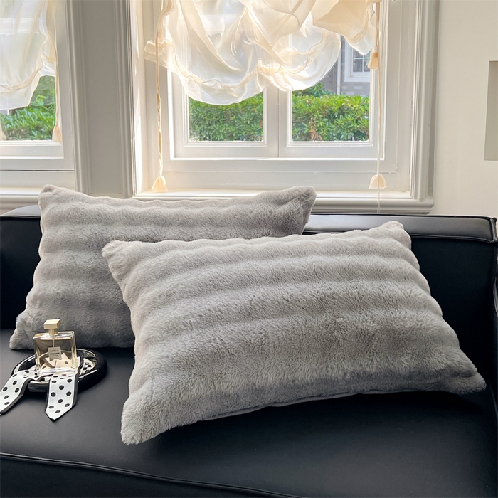 91家纺网 家纺一手货源 找家纺 （总）梦舒羽 2025新款兔毛绒单人枕套牛奶绒枕芯套雪花绒宿舍枕头套一对装-泡泡
