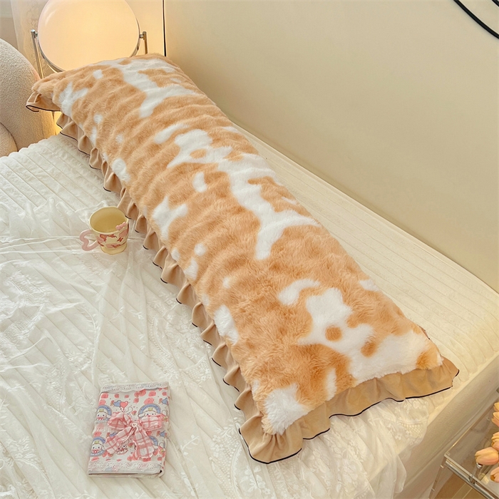 91家纺网 家纺一手货源 找家纺 （总）梦舒羽 2025新款兔毛绒花边双人枕套牛奶绒加长情侣枕芯套雪花绒枕头套-泡泡