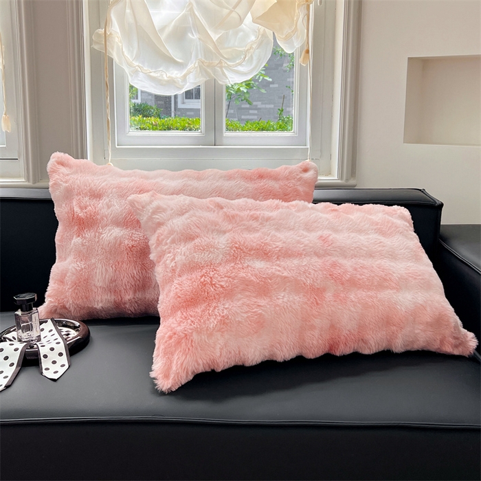 91家纺网 家纺一手货源 找家纺 梦舒羽 2025新款兔毛绒单人枕套牛奶绒枕芯套雪花绒宿舍枕头套一对装-泡泡 兔毛绒泡泡-梦幻樱粉