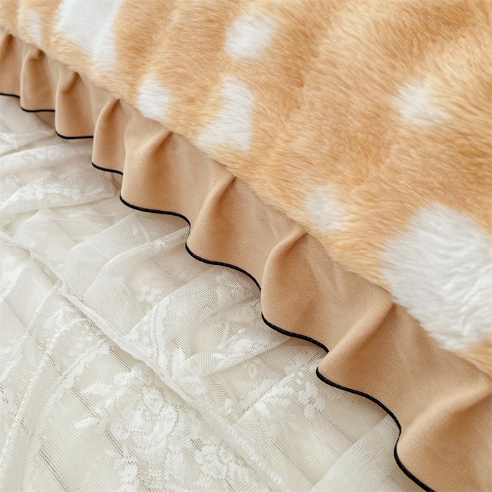 91家纺网 家纺一手货源 找家纺 （总）梦舒羽 2025新款兔毛绒花边双人枕套牛奶绒加长情侣枕芯套雪花绒枕头套-泡泡