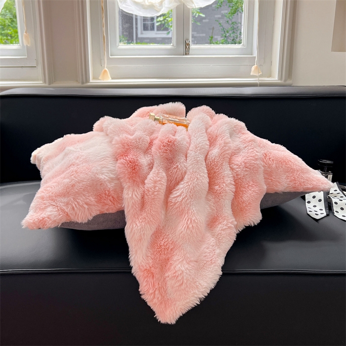 91家纺网 家纺一手货源 找家纺 梦舒羽 2025新款兔毛绒单人枕套牛奶绒枕芯套雪花绒宿舍枕头套一对装-泡泡 兔毛绒泡泡-梦幻樱粉