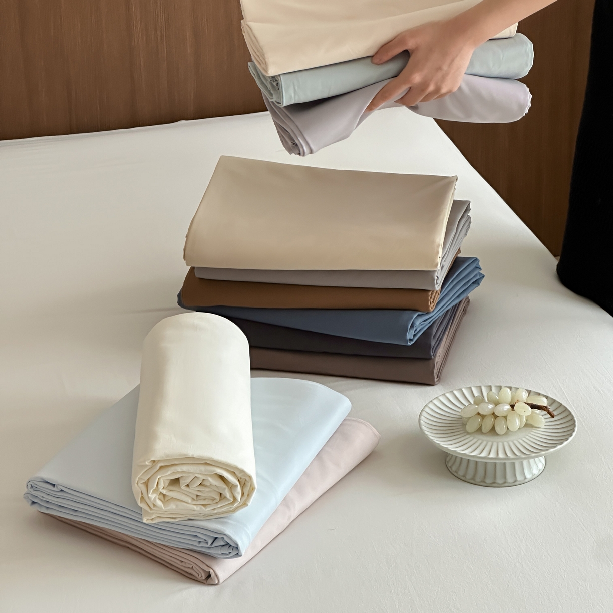 91家纺网 家纺一手货源 找家纺 （总）三味舒屋 2025新款50支磨毛长绒棉纯棉纯色单床单床单单件-长期主义