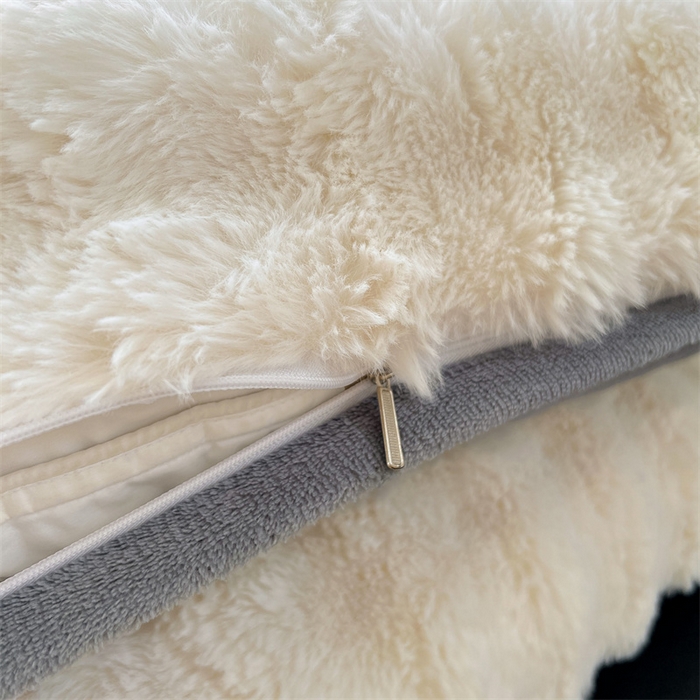 91家纺网 家纺一手货源 找家纺 梦舒羽 2025新款兔毛绒单人枕套牛奶绒枕芯套雪花绒宿舍枕头套一对装-泡泡 兔毛绒泡泡-晨曦白