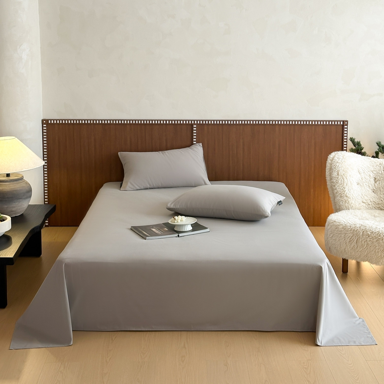 91家纺网 家纺一手货源 找家纺 三味舒屋 2025新款50支磨毛长绒棉纯棉纯色单床单床单单件-长期主义 拉丝灰