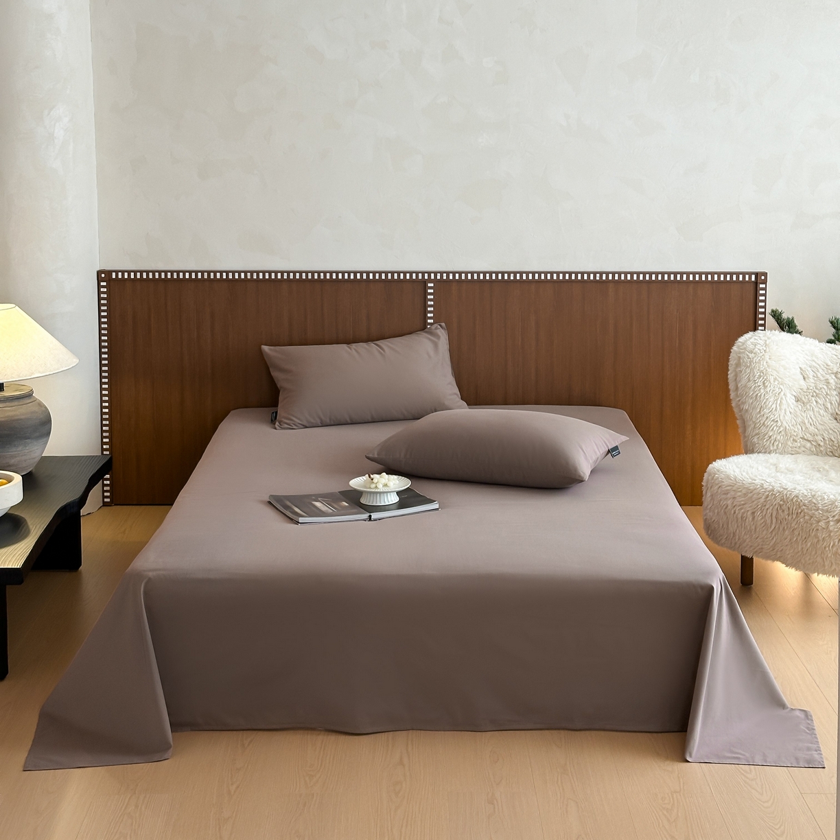 91家纺网 家纺一手货源 找家纺 三味舒屋 2025新款50支磨毛长绒棉纯棉纯色单床单床单单件-长期主义 巧克力