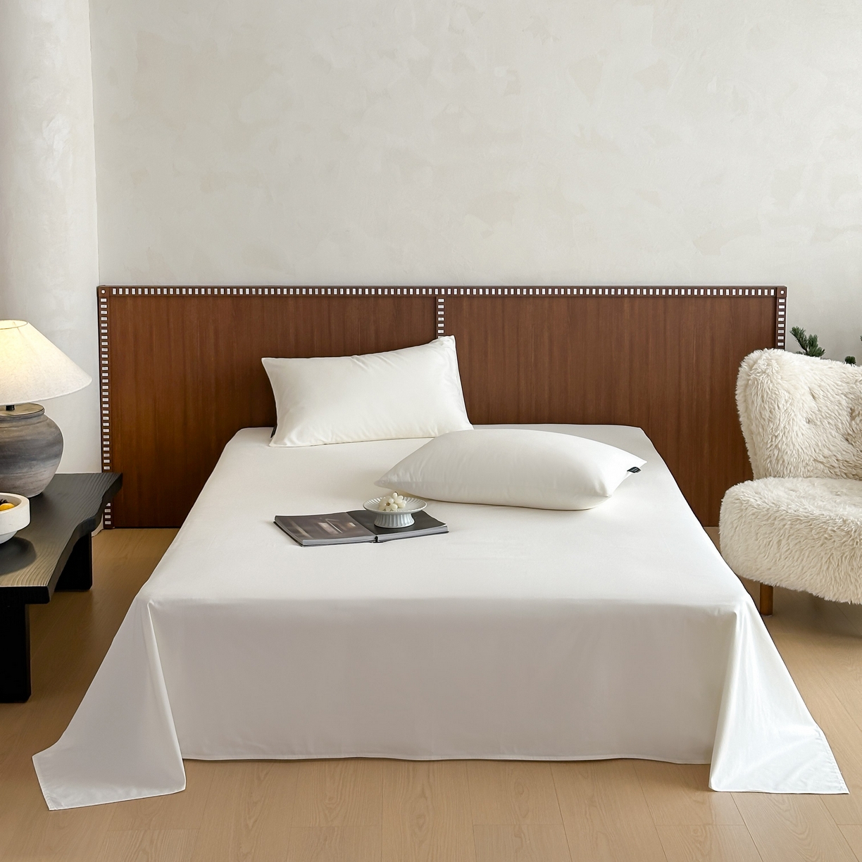 91家纺网 家纺一手货源 找家纺 三味舒屋 2025新款50支磨毛长绒棉纯棉纯色单床单床单单件-长期主义 雪白