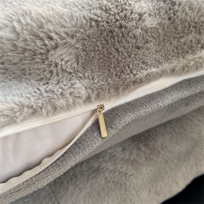 91家纺网 家纺一手货源 找家纺 梦舒羽 2025新款兔毛绒单人枕套牛奶绒枕芯套雪花绒宿舍枕头套一对装-泡泡 兔毛绒泡泡-烟雨灰