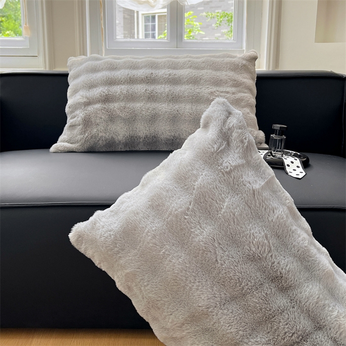 91家纺网 家纺一手货源 找家纺 梦舒羽 2025新款兔毛绒单人枕套牛奶绒枕芯套雪花绒宿舍枕头套一对装-泡泡 兔毛绒泡泡-烟雨灰