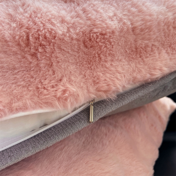 91家纺网 家纺一手货源 找家纺 梦舒羽 2025新款兔毛绒单人枕套牛奶绒枕芯套雪花绒宿舍枕头套一对装-泡泡 兔毛绒泡泡-云梦粉