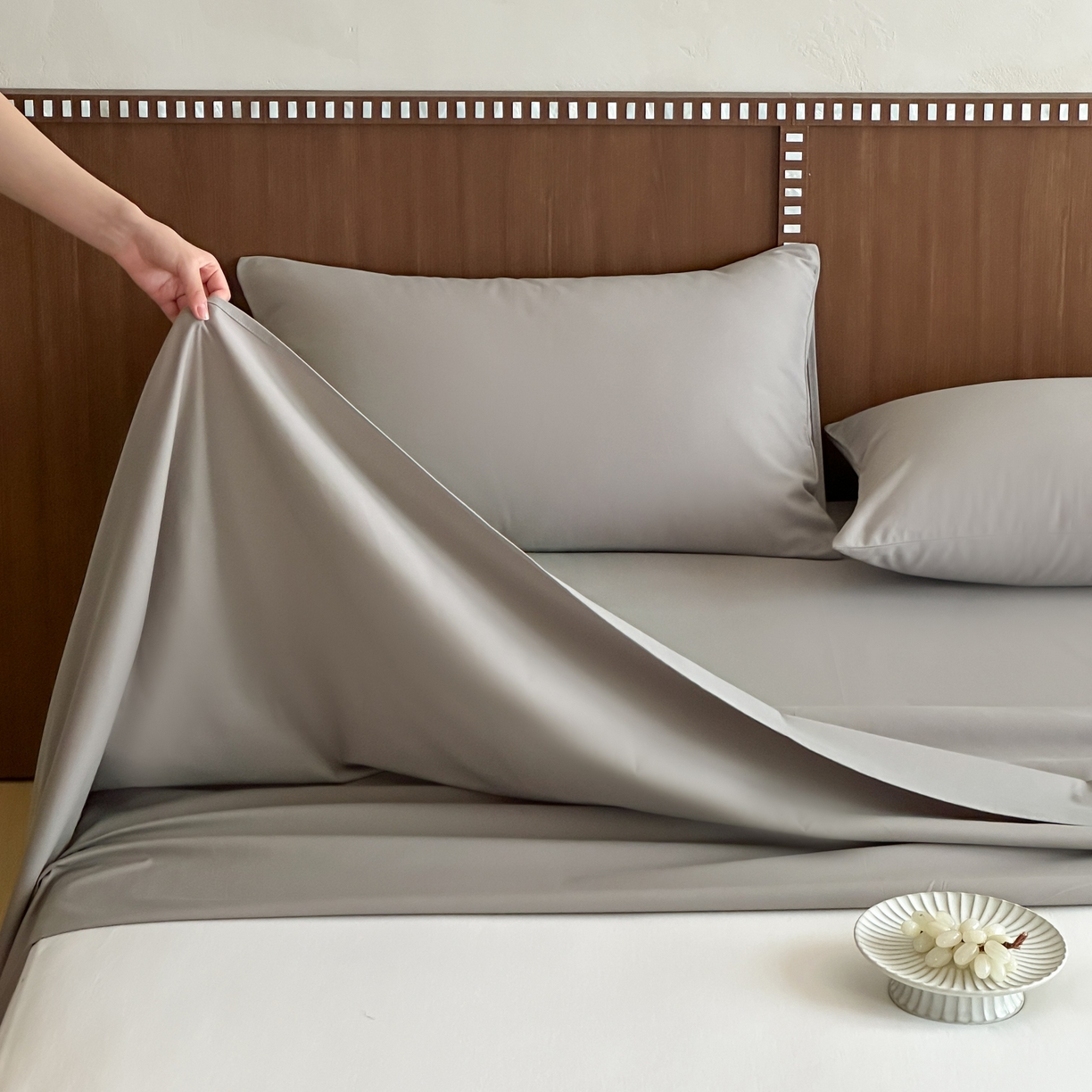 91家纺网 家纺一手货源 找家纺 三味舒屋 2025新款50支磨毛长绒棉纯棉纯色单床单床单单件-长期主义 拉丝灰