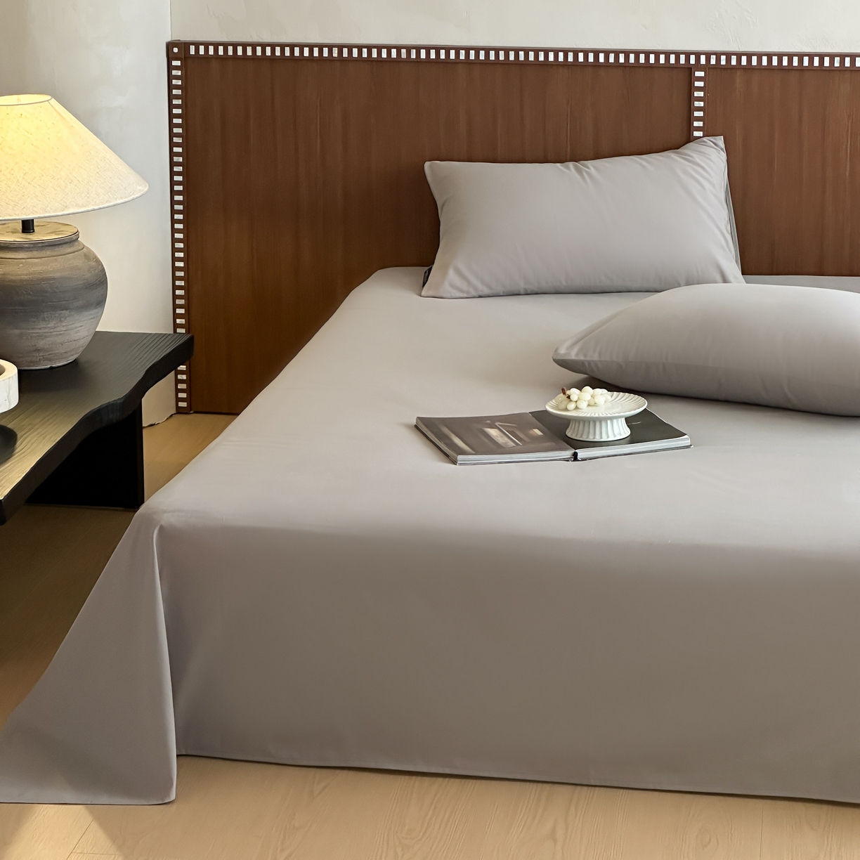 91家纺网 家纺一手货源 找家纺 三味舒屋 2025新款50支磨毛长绒棉纯棉纯色单床单床单单件-长期主义 拉丝灰