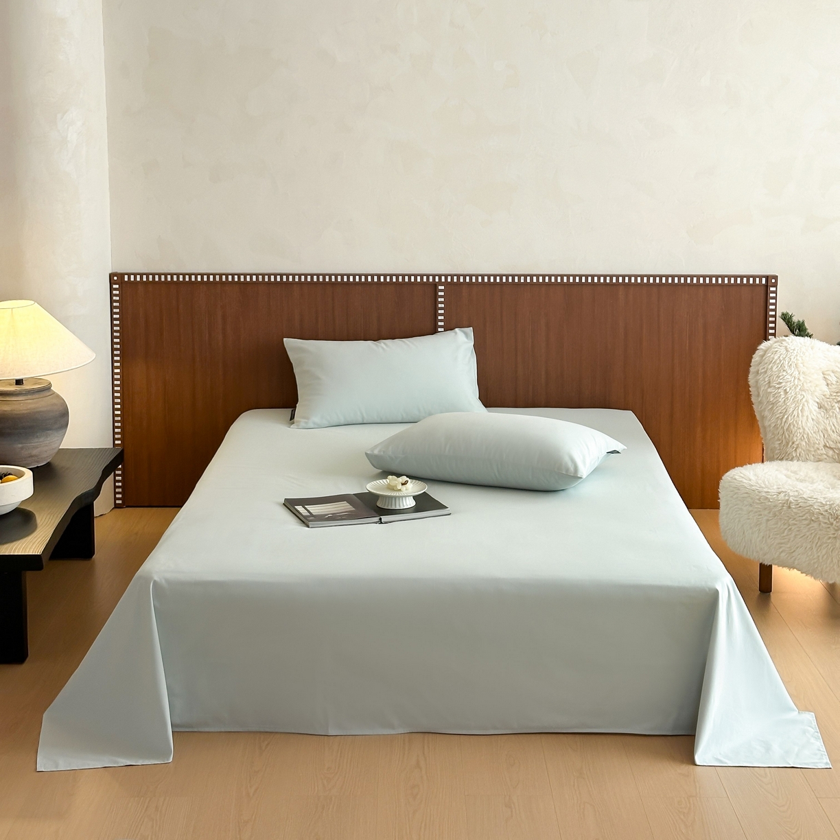 91家纺网 家纺一手货源 找家纺 三味舒屋 2025新款50支磨毛长绒棉纯棉纯色单床单床单单件-长期主义 泡沫绿