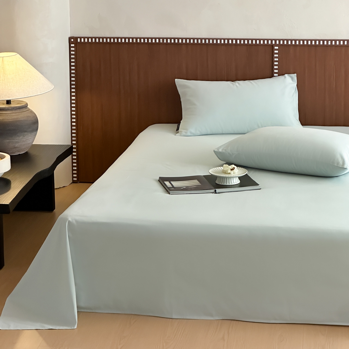 91家纺网 家纺一手货源 找家纺 三味舒屋 2025新款50支磨毛长绒棉纯棉纯色单床单床单单件-长期主义 泡沫绿