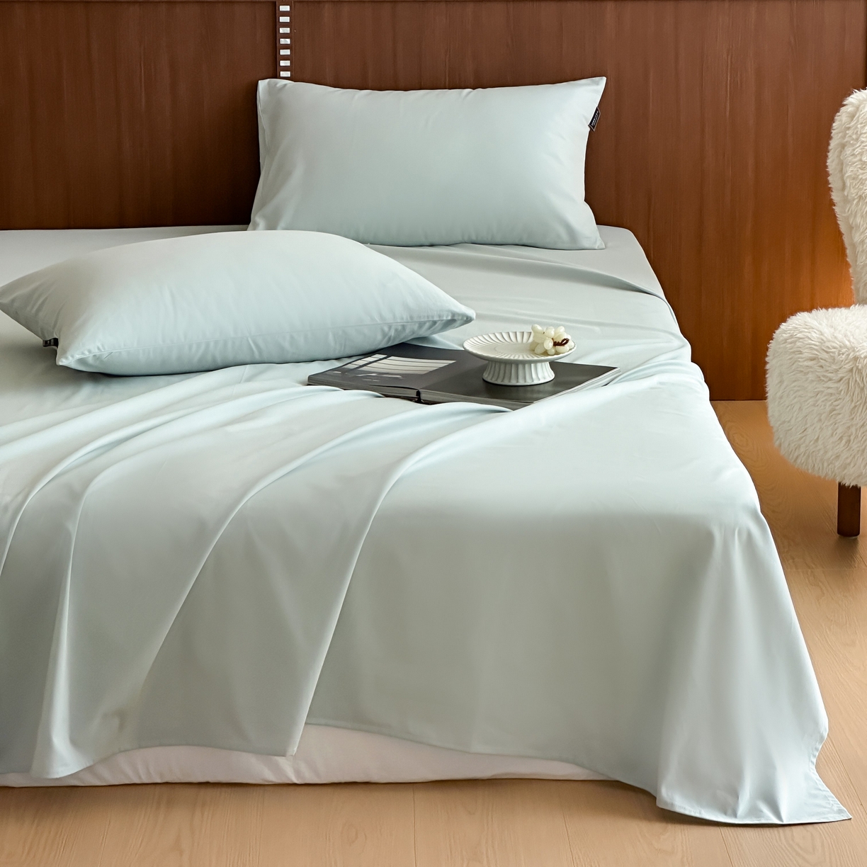 91家纺网 家纺一手货源 找家纺 三味舒屋 2025新款50支磨毛长绒棉纯棉纯色单床单床单单件-长期主义 泡沫绿