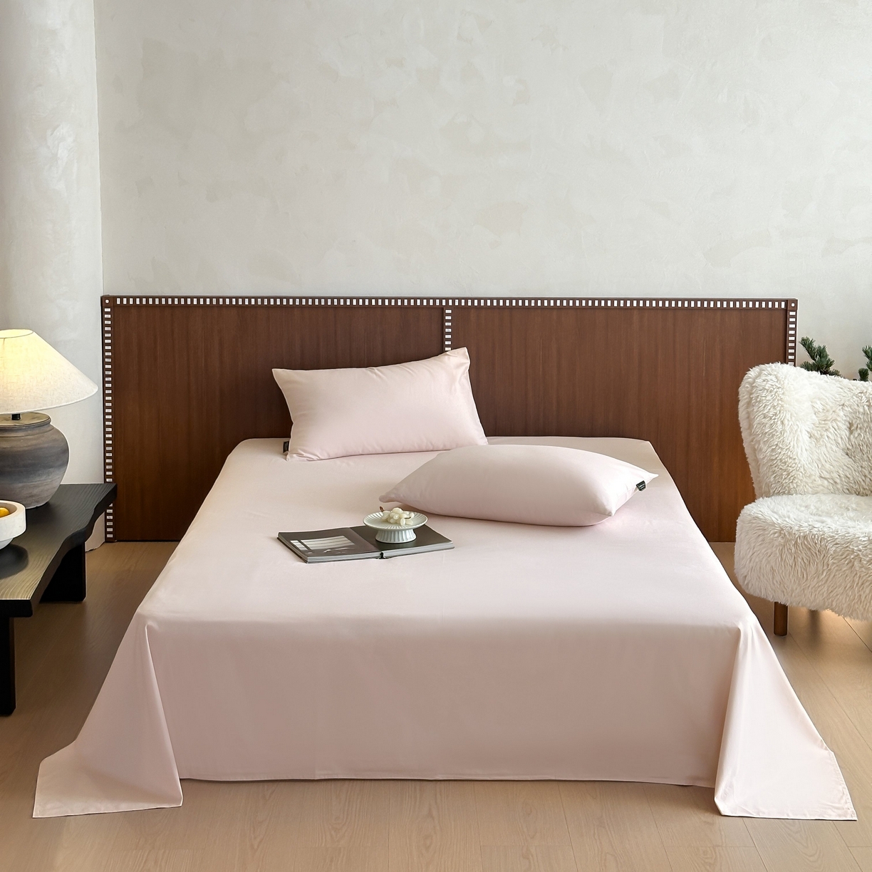 91家纺网 家纺一手货源 找家纺 三味舒屋 2025新款50支磨毛长绒棉纯棉纯色单床单床单单件-长期主义 浅淡粉