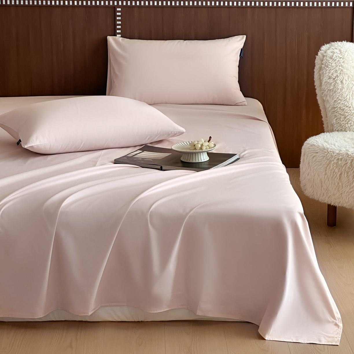 91家纺网 家纺一手货源 找家纺 三味舒屋 2025新款50支磨毛长绒棉纯棉纯色单床单床单单件-长期主义 浅淡粉