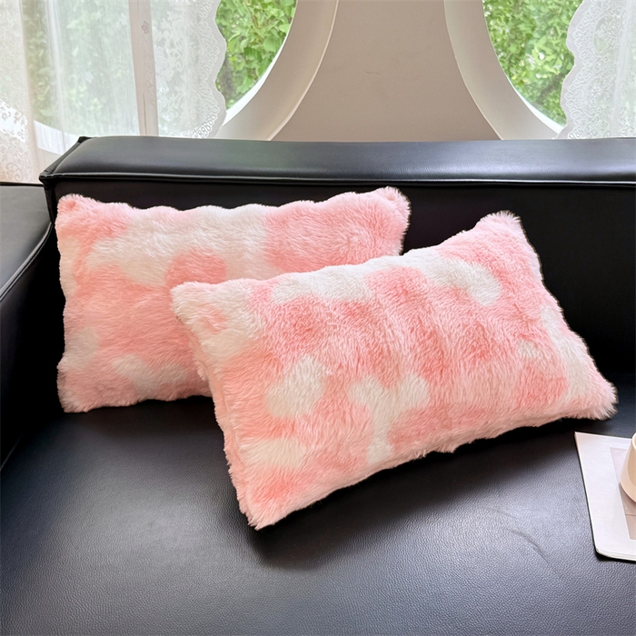 91家纺网 家纺一手货源 找家纺 梦舒羽 2025新款兔毛绒抱枕套单人牛奶绒枕芯套雪花绒儿童枕枕头套-泡泡 兔毛绒泡泡-梦幻樱粉