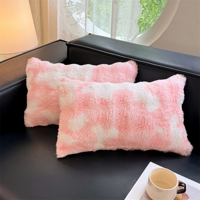 91家纺网 家纺一手货源 找家纺 梦舒羽 2025新款兔毛绒抱枕套单人牛奶绒枕芯套雪花绒儿童枕枕头套-泡泡 兔毛绒泡泡-梦幻樱粉