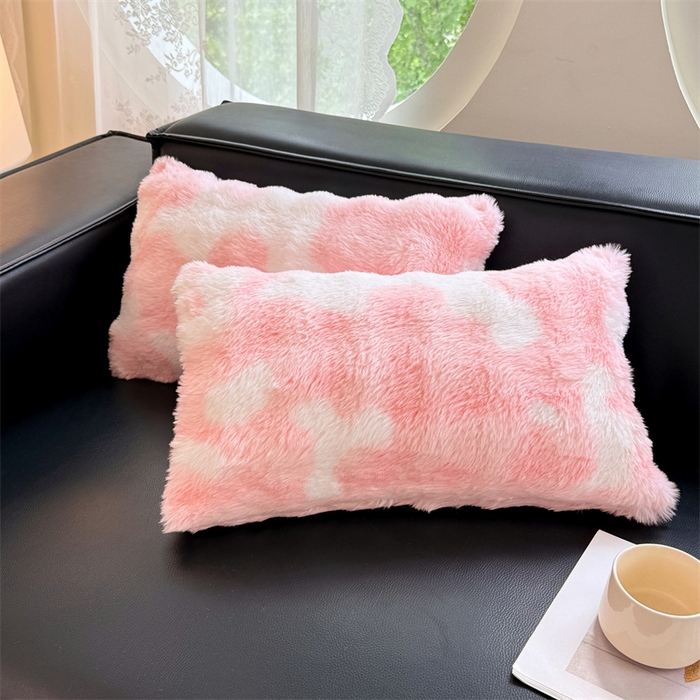 91家纺网 家纺一手货源 找家纺 梦舒羽 2025新款兔毛绒抱枕套单人牛奶绒枕芯套雪花绒儿童枕枕头套-泡泡 兔毛绒泡泡-梦幻樱粉
