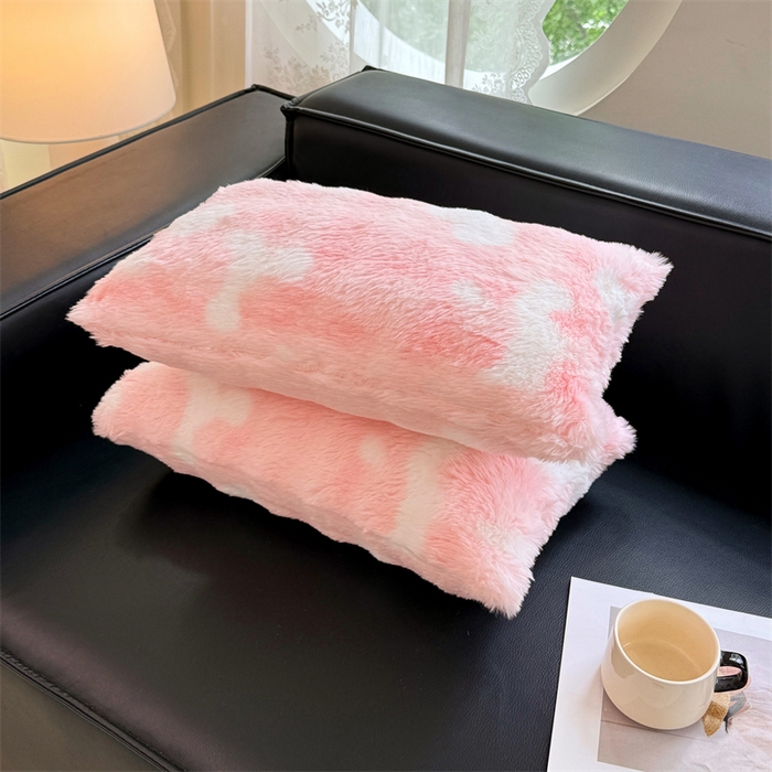 91家纺网 家纺一手货源 找家纺 梦舒羽 2025新款兔毛绒抱枕套单人牛奶绒枕芯套雪花绒儿童枕枕头套-泡泡 兔毛绒泡泡-梦幻樱粉