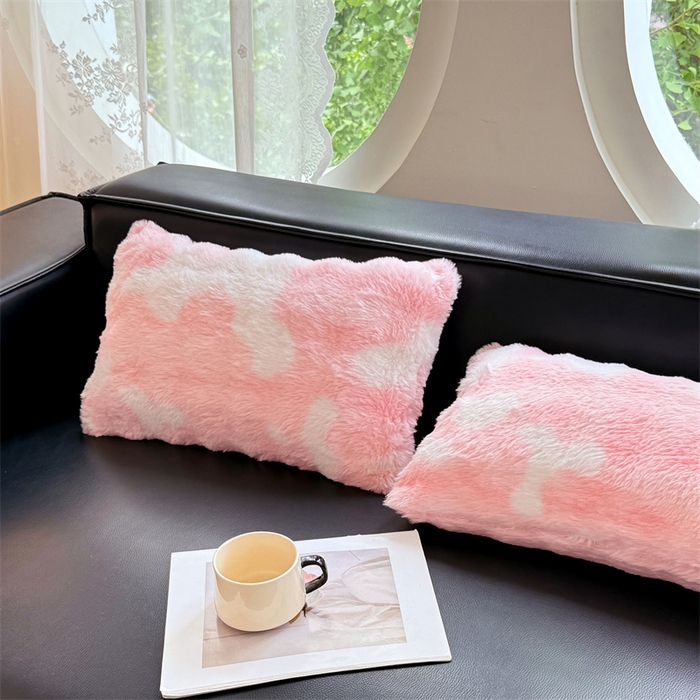 91家纺网 家纺一手货源 找家纺 梦舒羽 2025新款兔毛绒抱枕套单人牛奶绒枕芯套雪花绒儿童枕枕头套-泡泡 兔毛绒泡泡-梦幻樱粉