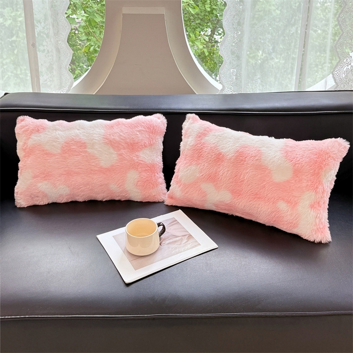 91家纺网 家纺一手货源 找家纺 梦舒羽 2025新款兔毛绒抱枕套单人牛奶绒枕芯套雪花绒儿童枕枕头套-泡泡 兔毛绒泡泡-梦幻樱粉