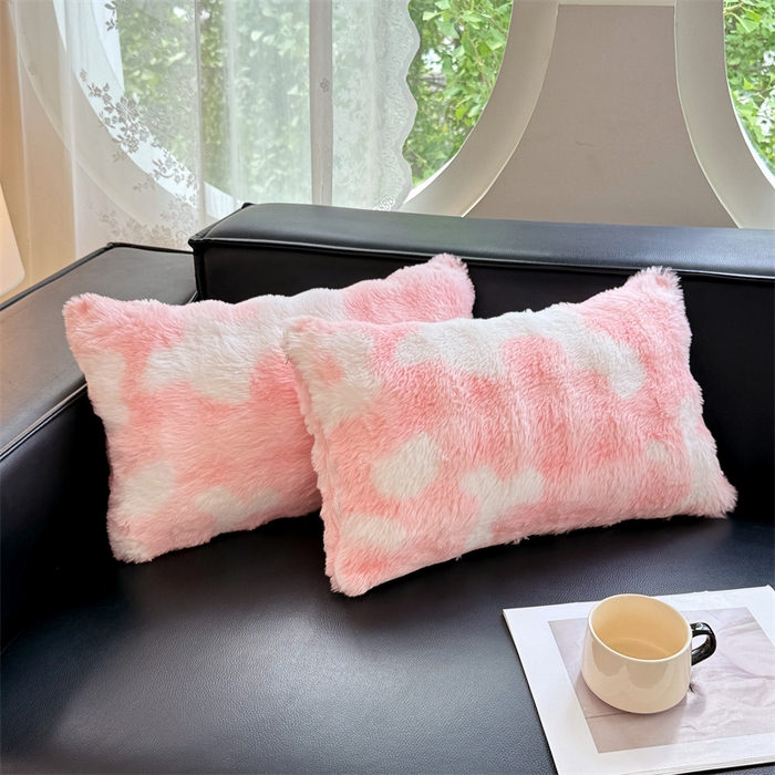91家纺网 家纺一手货源 找家纺 梦舒羽 2025新款兔毛绒抱枕套单人牛奶绒枕芯套雪花绒儿童枕枕头套-泡泡 兔毛绒泡泡-梦幻樱粉