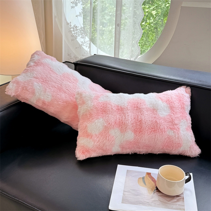 91家纺网 家纺一手货源 找家纺 梦舒羽 2025新款兔毛绒抱枕套单人牛奶绒枕芯套雪花绒儿童枕枕头套-泡泡 兔毛绒泡泡-梦幻樱粉
