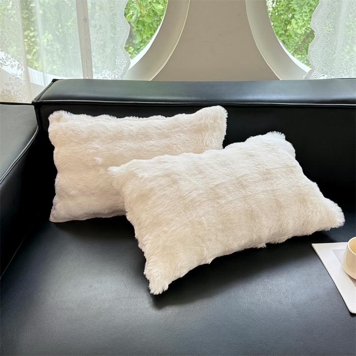 91家纺网 家纺一手货源 找家纺 梦舒羽 2025新款兔毛绒抱枕套单人牛奶绒枕芯套雪花绒儿童枕枕头套-泡泡 兔毛绒泡泡-晨曦白