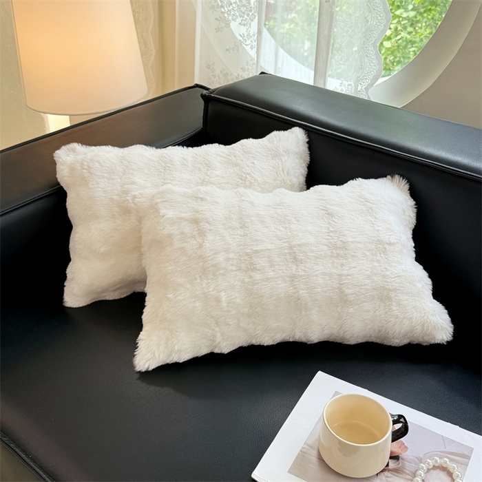 91家纺网 家纺一手货源 找家纺 梦舒羽 2025新款兔毛绒抱枕套单人牛奶绒枕芯套雪花绒儿童枕枕头套-泡泡 兔毛绒泡泡-晨曦白