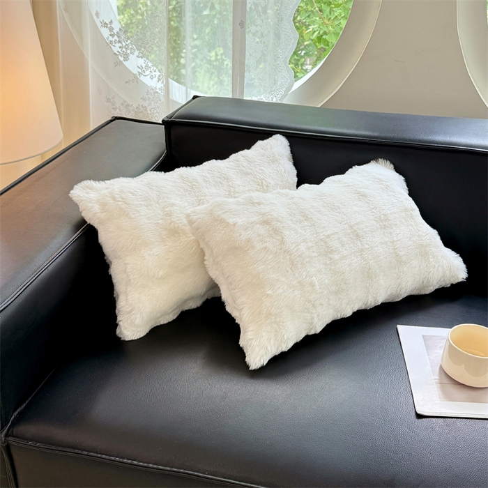 91家纺网 家纺一手货源 找家纺 梦舒羽 2025新款兔毛绒抱枕套单人牛奶绒枕芯套雪花绒儿童枕枕头套-泡泡 兔毛绒泡泡-晨曦白